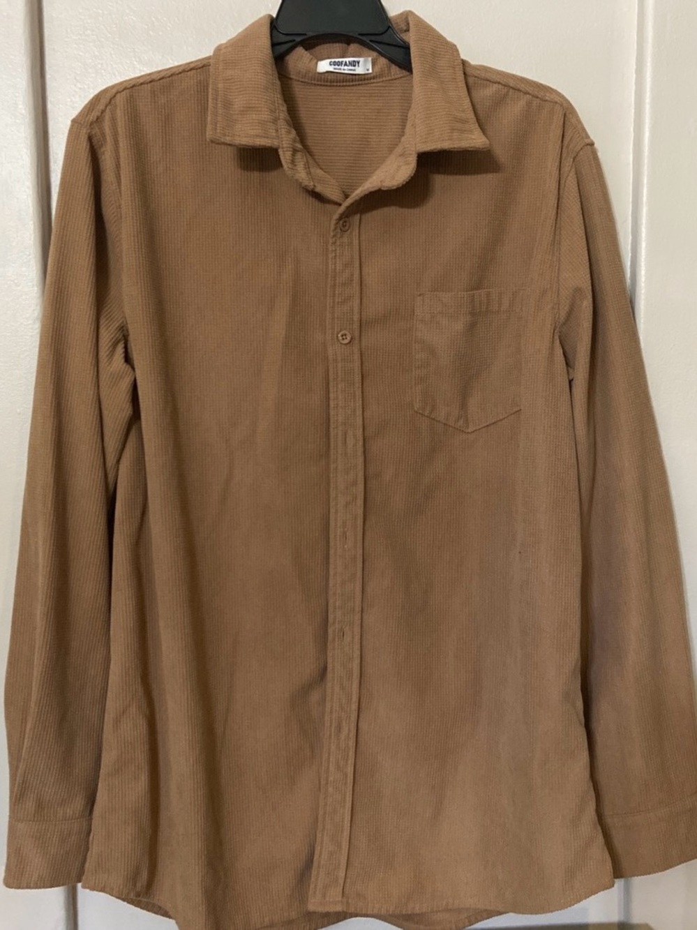 Coofandy Tan Corduroy Shirt Jacket